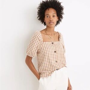 Madewell Gingham Button-Front Blouse